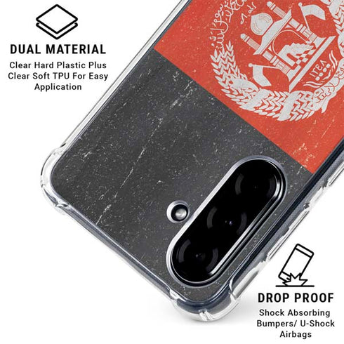Afghanistan Flag Distressed Galaxy A36 5G Clear Case